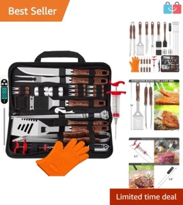 26-Piece BBQ Accessories Kit - Stainless Steel Grilling Tools & Pouch Set - Picture 1 of 8