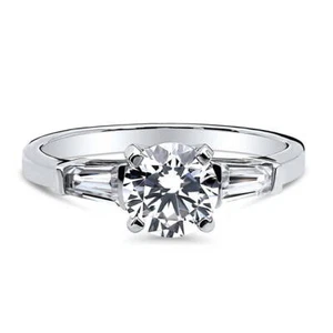 BERRICLE Sterling Silver Solitaire 1ct Round CZ Wedding Engagement Promise Ring