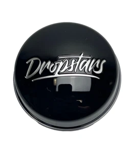 DropStars Gloss Black/Silver Logo Snap In Wheel Center Cap C-807-2 C-807-1 - Picture 1 of 3