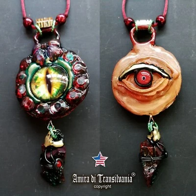 Talisman Dragon Eye Good Luck Evil Eye Amulet Pendant Necklace Charm Druid Norse - Image 1 of 4