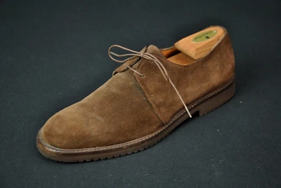 Salvatore Ferragamo Zapatos de Gamuza Marrón Hombres 9 Puntera Estrecha Lisa 20325C Foto 1 de 4