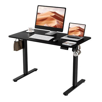 Ergomaker 43" Motor Height Adjustable Electric Standing Desk Home Office Black