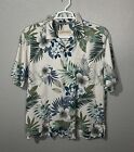 Tommy Bahama Button up Mens Large L Colorful Hawaiian Floral Short Sleeve Silk