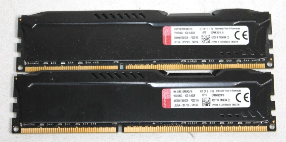 Memory Kingston HyperX FURY 16GB Kit (2x8GB) DDR3 PC3-14900 CL10 HX318C10FBK2/16 - Image 1 of 1