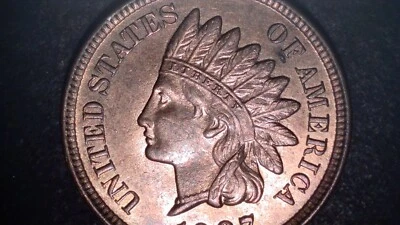 Centavo cabeza india 1907-P - gema sin circular - muy raro FS-303 fecha reabastecida Foto 1 de 4