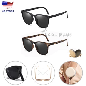 Women Polarized Folding Sunglasses With Case Oversized Fashion Eyewear New - Picture 1 of 11
