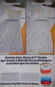 PUBLICITÉ 1974 LESSIVE GAMMA TOUS TISSUS - ADVERTISING - Picture 1 of 1