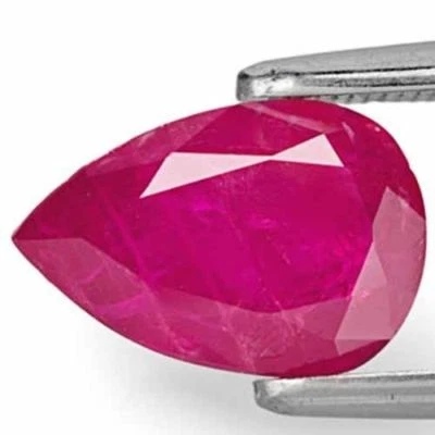 AIGS Certified BURMA Ruby 2.71 Cts Natural Untreated Intense Pinkish Red Pear - Image 1 of 3