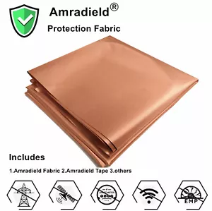 Pure Copper Fabric EMF RFID Blocking Radiation Protection Smart Meters Grounding - Picture 1 of 5