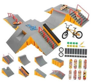 Finger Skateboard Park Kits,14-in-1 Bigger Finger Skateboard Ramp Set with 14 - Picture 1 of 8