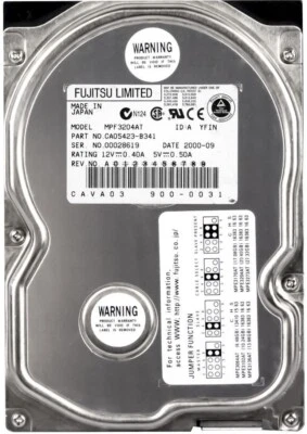Hard Drive Fujitsu MPF3204AT 20.4GB 5400RPM PATA ATA IDE 512KB Cache 3.5" Inch - Image 1 of 3