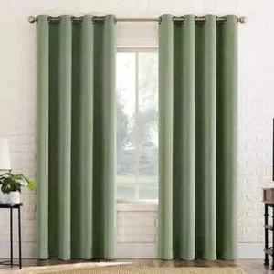 Sun Zero Blackout Curtain 104 x 84 inches Sage Green 2 Panels 1 Pair - Picture 1 of 9