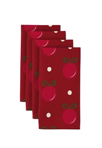 Christmas Red Balls 18" x 18" Napkins 1 Dozen - Picture 1 of 1