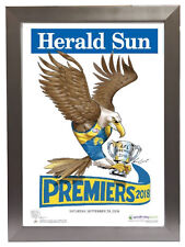 West Coast Eagles 2018 Premiers Herald Sun Poster Silver Frame Mark Knight Shuey