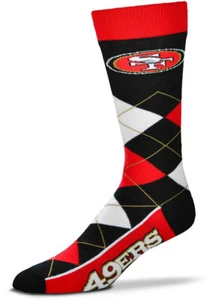 San Francisco 49ers NFL Argyle Socks OSFM Men's Gift Boys Black Christmas Gift - Picture 1 of 1