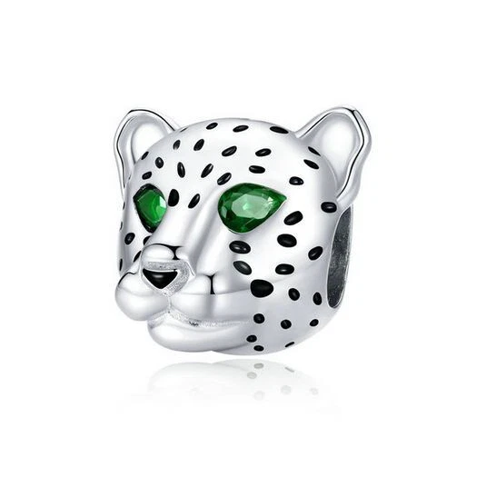 Charm Perle 925 Silber Tier Leopard Leo - Passt auch für Pandora Armband - Bild 1 von 1