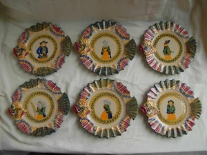 QUIMPER,HENRIOT, FRENCH CERAMIC FISH PLATES , SET OF 6, 1930s YEARS. - Picture 1 of 20