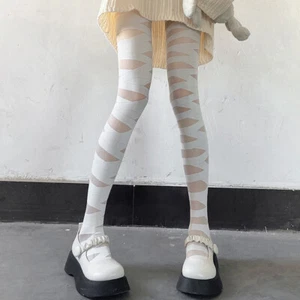 Japanese Cross Strap Stockings White Pantyhose Jk Silk Tights Bandage Stocki&&h - Picture 1 of 11