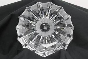 Cut Crystal Ashtray Star Pattern Cigar Cigarette Round Heavy Hollywood Regency - Picture 1 of 8