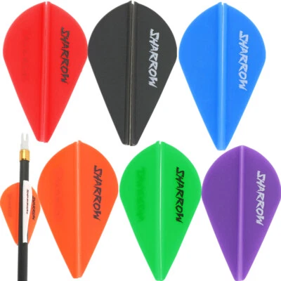 50X 2" Archery Vanes Rubber Fletches Fletching Bow Target Hunt Arrows Shaft DIY - Image 1 of 4