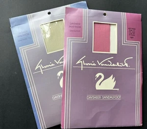 Vtg Gloria Vanderbilt Daysheer Pantyhose Size C Antique & Off White New Lot/2 - Picture 1 of 12