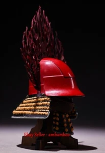 Casco samurai giapponese PAYMON 1/6 fiamma rossa Kabuto adatto modello action figure 12'' - Foto 1 di 9