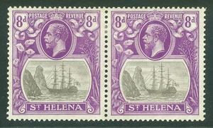 SG 105b St. Helena 1922-37. 8D grau & hellviolett Paar mit 1 Briefmarke zeigt... - Bild 1 von 1