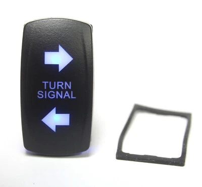 SCI Blue lighted Turn Signal w/ Arrows Maintained Rocker Switch SPDT 20A 12VDC 4pin