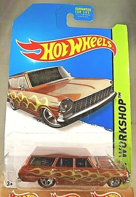 Chevy Nova Station Wagon 2014 Hot Wheels #236 Workshop-Muscle Mania '64 marrón Foto 1 de 4