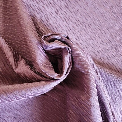 Purple Dusty Lavender Crinkled Fabric Gold Thread Decorator Upholstery 54"W BTY  - Image 1 of 4