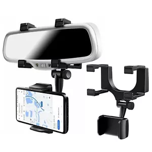 Supporto telefono regolabile rotazione specchio retrovisore auto 360° montaggio multifunzione Stati Uniti - Foto 1 di 12