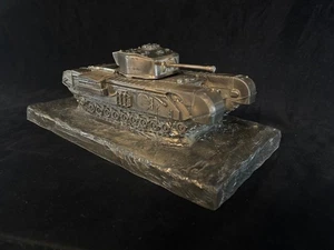 Churchill Tank Military Figurine Cold Cast Bronze Statue Sculpture - Picture 1 of 6