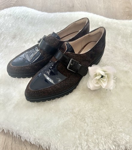 Mocassini Clarks Narrative in pelle con stampa animalier capelli di cavallo taglia 6