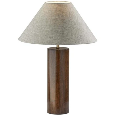 Adesso 1509-15 Martin Table Lamp Walnut Poplar Wood with Antique Brass Accent - Image 1 of 4