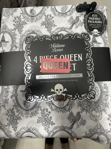 Spooky Halloween Madame Bones Queen Sheet Set Eco-Friendly Brushed Softness - Picture 1 of 1
