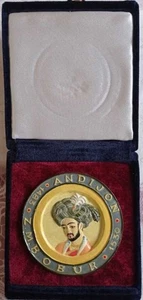 Ancien médaillon céramique oriental dans son coffret | Très bon état - Picture 1 of 4