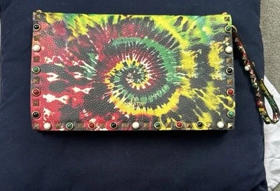 2017 Resort Collection Valentino Rock Stud Tie Dye Clutch Barely Worn  - Image 1 of 4