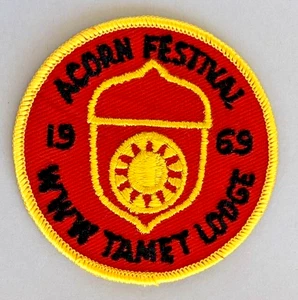 Obscure Event = Rare PATCH  1969 ACORN FESTIVAL  w/ Totem TAMET LODGE No.225  OA - Picture 1 of 3
