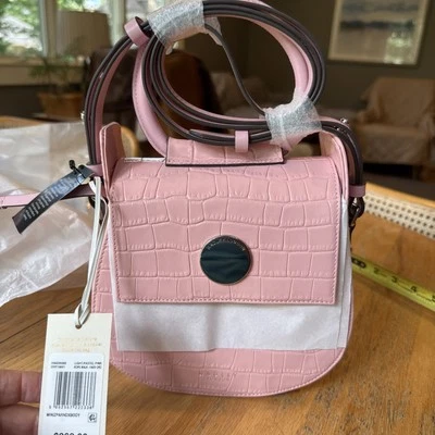 NWT Radley London Rope Walk Faux Croc Pastel Pink Crossbody Handbag $268 - Image 1 of 4
