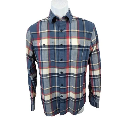 Camisa Express Para Hombre Talla Pequeña S Azul Rojo A Cuadros Manga Larga Abotonada/B112 Foto 1 de 4