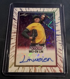 2025 Leaf Vivid Wei-En Lin White Sparkle Auto /5 - Athletics - Picture 1 of 2