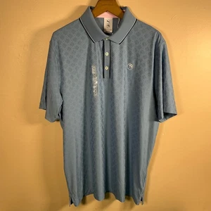 New-Mens Puma AP Arnold Palmer Tipped Jacquard Golf Polo Zen Blue Sz XL - Picture 1 of 8