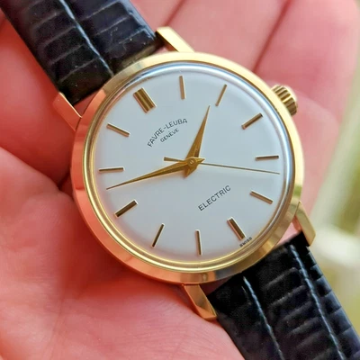 Favre Leuba Geneve Electric Landeron 4750 Mens Gold Plated Watch, Working, 1960s - Image 1 of 4