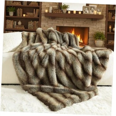  Luxury Plush Blanket, Soft & Cozy Fur Throw Blanket for Couch, Bed and Sofa,  - Image 1 of 4