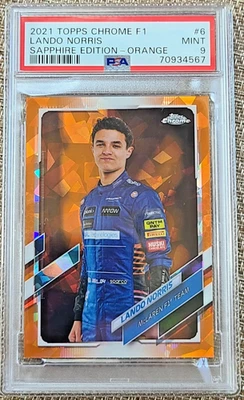 2021 Topps Chrome F1 Sapphire Lando Norris Orange 05/25 #6 Formula 1 SSP - Image 1 of 2