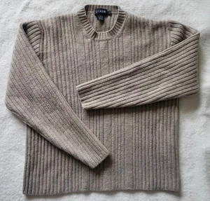 J Crew Sweater Boys Size XL Beige 100% Merino Wool Youth Pullover Long Sleeve - Picture 1 of 5