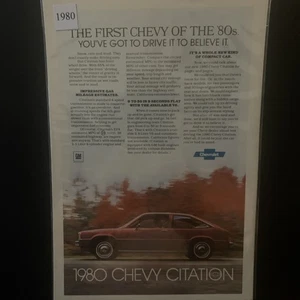 Vintage 1980 Chevrolet Chevy Citation The First Chevy of The 80's Advertisement - Picture 1 of 2