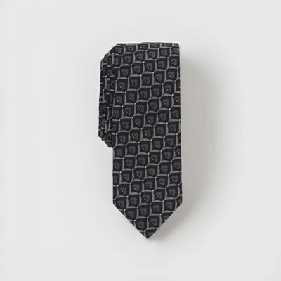 Bar III Men's Percy Skinny Neat Tie. Grey, Geometric - Image 1 of 4