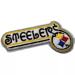 Vintage NOS PITTSBURGH STEELERS Embroidered Iron On Patch 3.25x1.5" NFL Football - Picture 1 of 6