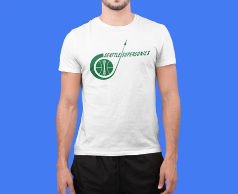 Seattle SuperSonics Vintage 1969 Logo T-Shirt Color Printed T Shirt NWOT Cover